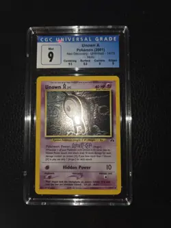 CGC 9 MINT Unown A 2001 Neo Discovery 14/75 Holo Pokemon Vintage (w/ subgrades!) - Image 1