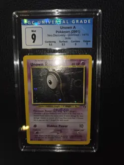 CGC 9 MINT Unown A 2001 Neo Discovery 14/75 Holo Pokemon Vintage (w/ subgrades!) - Image 2