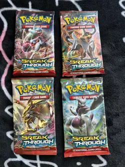 Pokemon XY Breakthrough Booster Pack Art Set of 4 - Image 1
