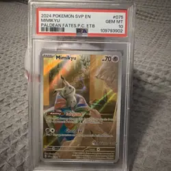 2024 POKEMON CENTER SVP EN-SV BLACK STAR PROMO #075 MIMIKYU PSA 10 - Image 1