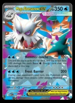 Mega Abomasnow ex #036/132 MegaEvolution Double Rare Pokemon TCG NM fullart holo - Image 1