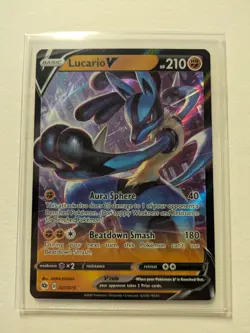 Lucario V 27/73 Ultra Rare Pokemon TCG Champion's Path NM - Image 2