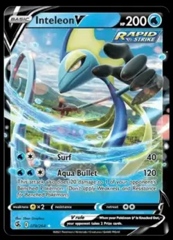 Inteleon V 078/264 Fusion Strike Holo Ultra Rare NM full art pokemon tcg - Image 1