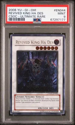 2008 YU-GI-OH! CSOC-CROSSROADS OF CHAOS ULTIMATE RARE REVIVED KING HA DES PSA 9 - Image 1