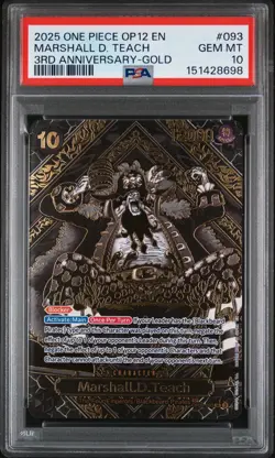 Namco One Piece CCG Marshall D. Teach SP Gold Foil Super Rare OP09-093 PSA 10 - Image 1