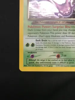 Pokemon TCG Dark Crobat 2/105 Neo Destiny Unlimited Holo LP+ w/ GREAT SWIRL 🌀💫 - Image 5