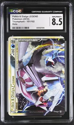 CGC 8.5 Palkia & Dialga LEGEND 2010 Triumphant 101/102 Holo Pokemon Card - Image 1