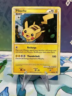 Pokemon TCG 2010 Holo Rare Black Star Promo Pikachu Card HGSS03 LP Vintage - Image 1