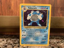 Poliwrath Base Set 2 Holo Rare Pokemon TCG Card 15/130 MP Slight Crease - Image 1