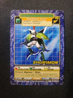 BO-124 Shurimon Digimon Card Digi-Battle Series 3 2000 Bandai NEAR MINT - Image 1