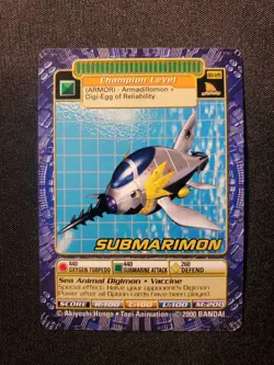 BO-126 Submarimon Digimon Card Digi-Battle Series 3 2000 Bandai NEAR MINT - Image 1