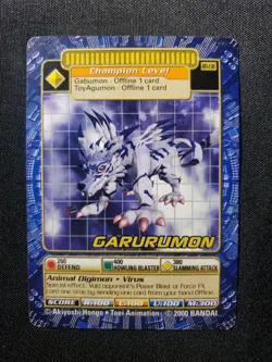 BO-136 Garurumon Digimon Card Digi-Battle Series 3 2000 Bandai NEAR MINT - Image 1