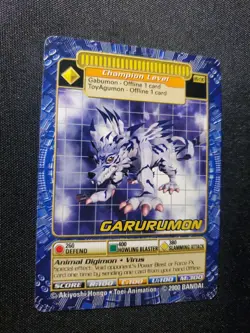 BO-136 Garurumon Digimon Card Digi-Battle Series 3 2000 Bandai NEAR MINT - Image 2