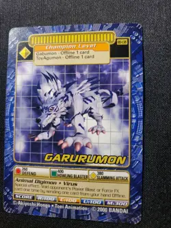 BO-136 Garurumon Digimon Card Digi-Battle Series 3 2000 Bandai NEAR MINT - Image 3
