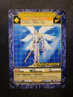 BO-128 Angemon Digimon Card Digi-Battle Series 3 2000 Bandai NEAR MINT - Image 1