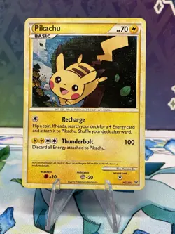 Pokemon TCG 2010 Holo Rare Black Star Promo Pikachu Card HGSS03 LP Vintage - Image 1