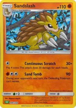 Sandslash Trading Card Game Classic Collection 009/034 Pokemon TCG Card - Image 1