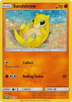 Sandshrew Trading Card Game Classic Collection 008/034 Pokemon TCG Card NM - Image 1