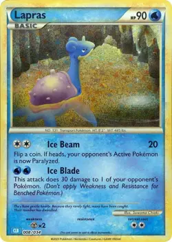 Lapras Trading Card Game Classic Collection 008/034 Pokemon TCG Card NM - Image 1
