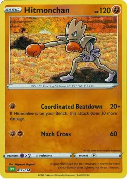 Hitmonchan Trading Card Game Classic Collection 012/034 Pokemon TCG Card NM - Image 1