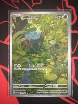 2023 POKEMON MEW EN-151 166 BULBASAUR ILLUSTRATION RARE - Image 1