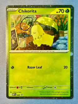 Chikorita 069 Cosmo Holo Swirl Promo - Perfect Order - Pokemon Card - Image 2
