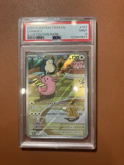 2024 POKEMON TWM EN-TWILIGHT MASQUERADE ILLUSTRATION RARE #187 CHANSEY PSA 9 - Image 1