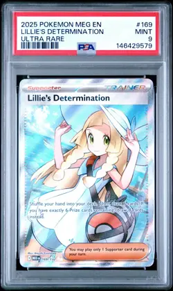 2025 POKEMON MEG EN-MEGA EVOLUTION ULTRA RARE #169 LILLIE'S DETERMINATION PSA 9 - Image 1