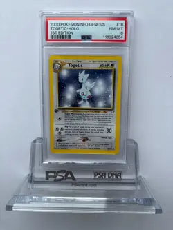 🌀 SWIRL 2000 POKEMON NEO GENESIS 16 1ST ED TOGETIC HOLO PSA 8 NM-MT FRESH GRADE - Image 1