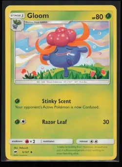 Gloom 5/147 Pokemon Burning Shadows Uncommon Near Mint - Image 1