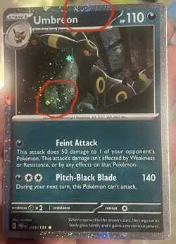 2 SWIRLS - Pokemon Prismatic Evolutions Costco Cosmos Holo Umbreon 059/131🌀🌀 - Image 1