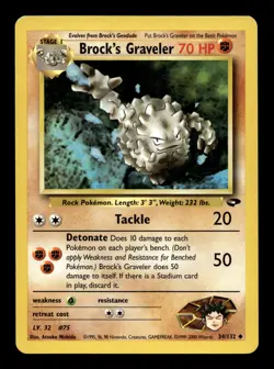 Brock's Graveler 34/132 Gym Challenge Unlimited Uncommon Pokemon TCG - Image 1