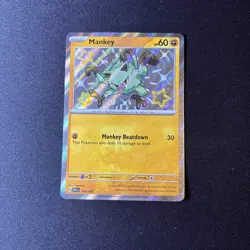 NM! Mankey (169/091) Paldean Fates Baby Shiny Rare Pokemon Card! FREE P&P! - Image 1