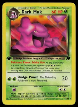 Pokemon Card - Dark Muk Team Rocket 41/82 Uncommon 1st Edition - Image 1