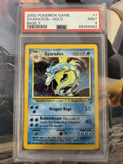 2000 Pokemon Base Set 2 7 Gyarados PSA 9 48356982 Graded Pokemon Cards - Image 1