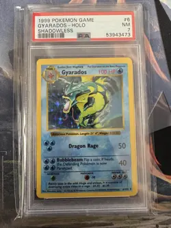 1999 Pokemon Base Set Shadowless 6 Gyarados PSA 7 53943473 Graded Pokemon Cards - Image 1