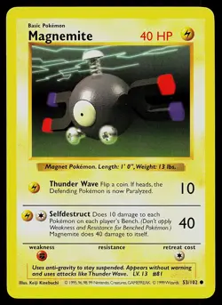 Pokemon Card - Magnemite Base Set (Shadowless) 53/102 Common - Image 1