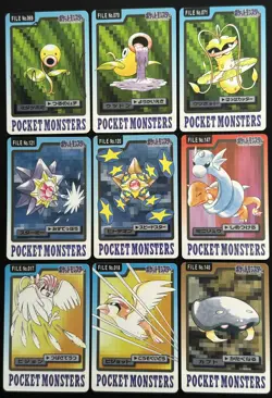 9 x Pokemon Card Carddass Japanese 1997 Dratini Staryu Starmie Bellsprout etc - Image 1