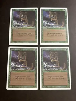 4x Giant Growth NM Unplayed Revised Playset Magic The Gathering Free Shipping - Image 1