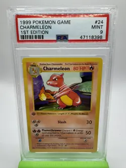 1999 Pokemon Game Base Set 1st Edition #24 CHARMELEON PSA 9 Shadowless - Image 1
