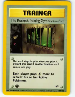 The Rocket's Training Gym 1st Edition 104/132 Gym Heroes Pokemon TCG 2000 - Image 1