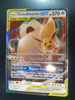 Pokemon TCG Eevee Snorlax GX 120/181 Sun and Moon Team Up Tag Team LP/NM💎💎💎 - Image 2