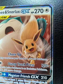 Pokemon TCG Eevee Snorlax GX 120/181 Sun and Moon Team Up Tag Team LP/NM💎💎💎 - Image 3