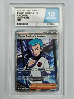 Pokemon Destined Rivals 223/182 Team Rocket's Archer UR Ace Grade 10 - Image 1