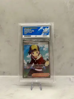 Pokemon TCG Destined Rivals Ethan's Adventure Full Art Trainer 221/182 Ace 10 - Image 1