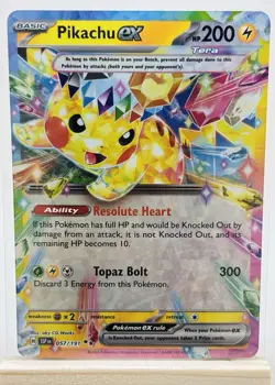 Pikachu EX 057/191 - Pokemon Scarlet & Violet Surging Sparks (SSP) Mint - Image 2