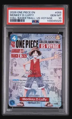 2026 ONE PIECE PROMOS ONE PIECE COLLEGE BK: US VOYAGE MONKEY D. LUFFY PSA 10 - Image 3