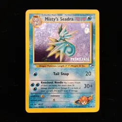 Misty's Seadra 9/132 Prerelease Rare Holo NM Pokemon Card Gym Heroes 2000 BF9 - Image 2