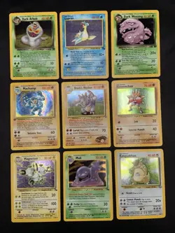 Vintage Pokemon Cards Holo Rare WOTC Lot - Gym Heroes, Team Rocket, Fossil MP/HP - Image 1