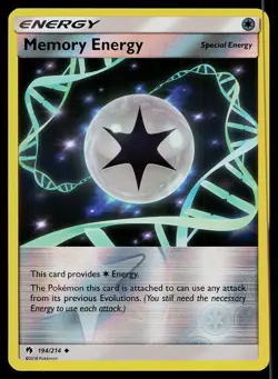 Pokemon Card Lost Thunder Memory Energy 194/214 Uncommon Reverse Holo - Image 1